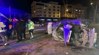 Nevşehirde kontrolden çıkan araç takla attı: 4 yaralı