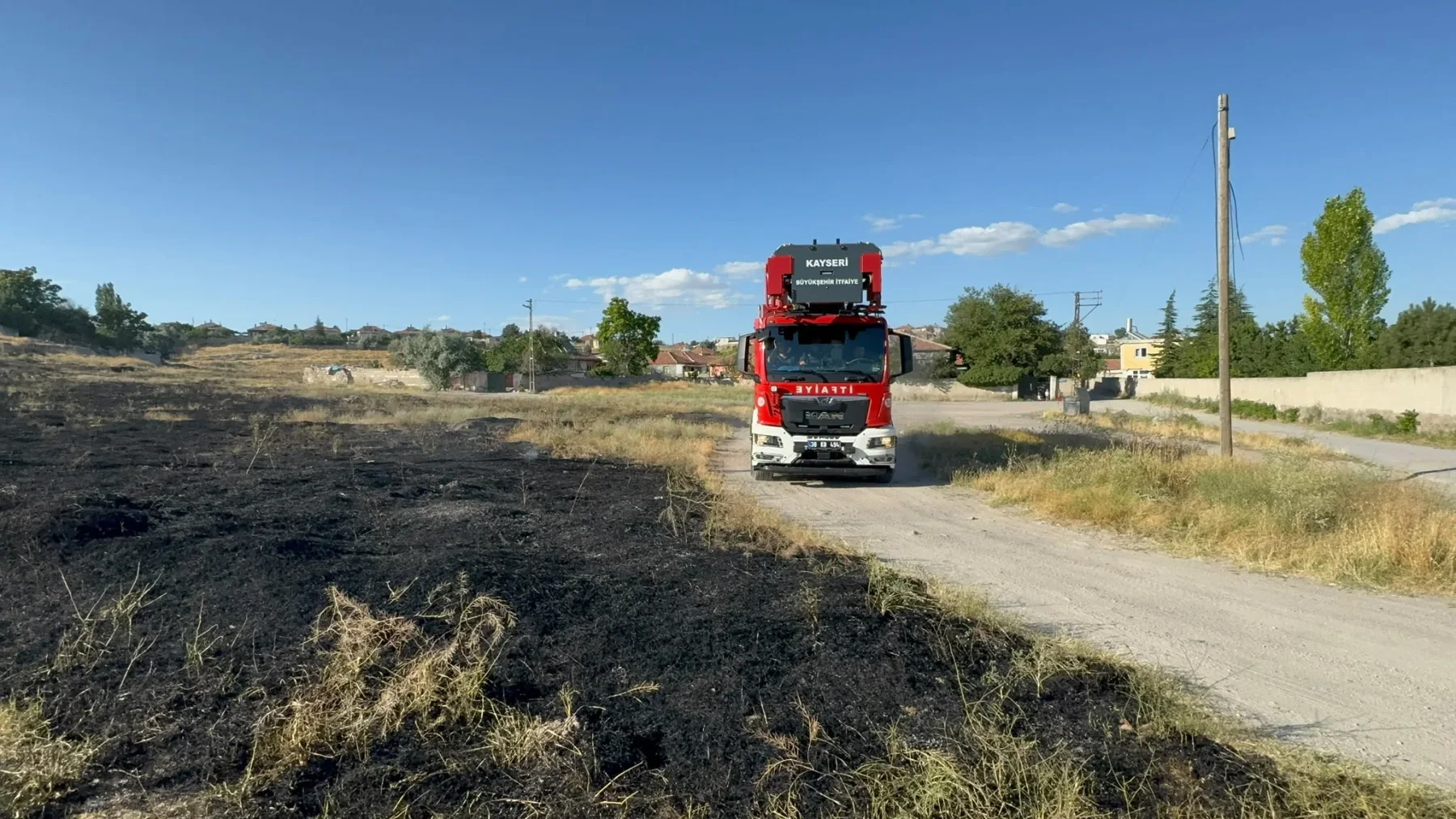 Kayseri’de anız yangını