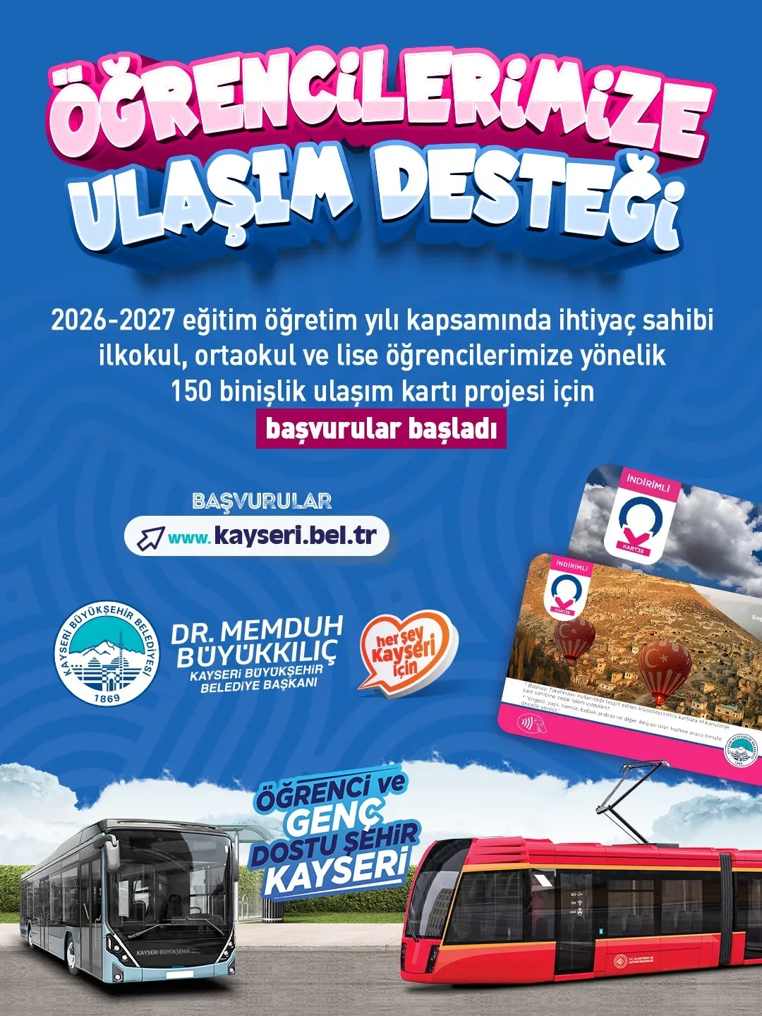 Büyükşehir’den öğrencilere yeni eğitim yılında ulaşım desteği başvuruları başladı
