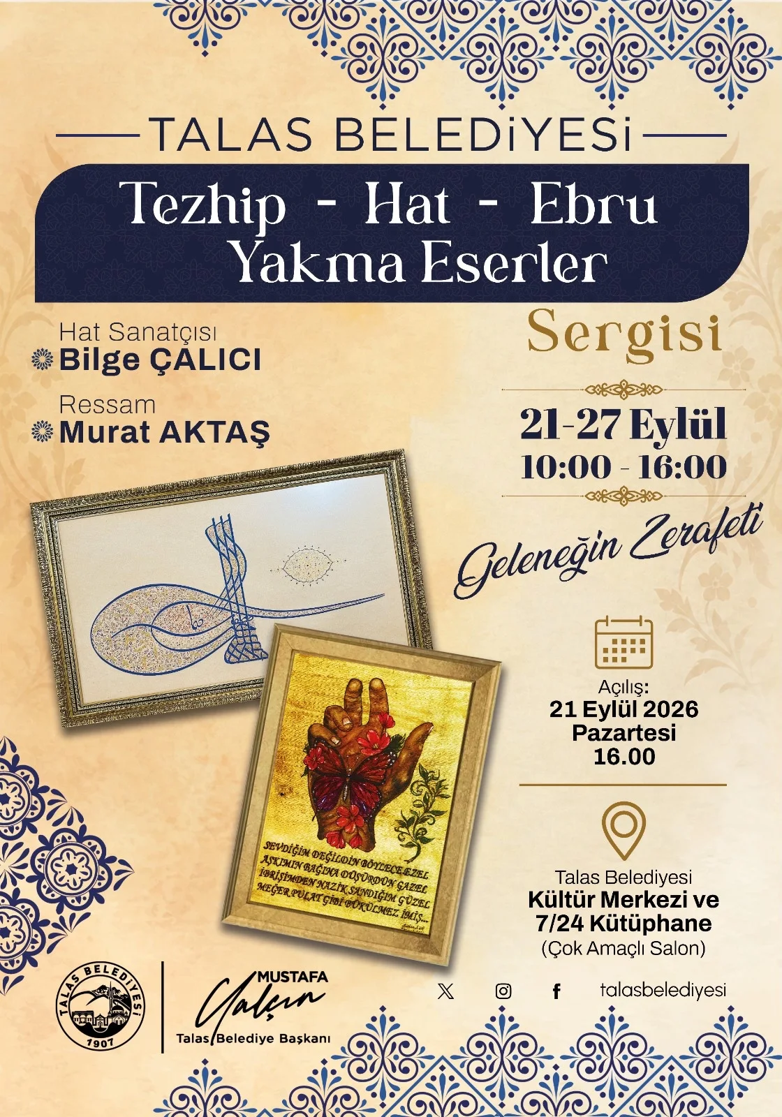 Tezhip, hat ve ebru sanatının seçkin eserleri sanatseverlerle buluşacak