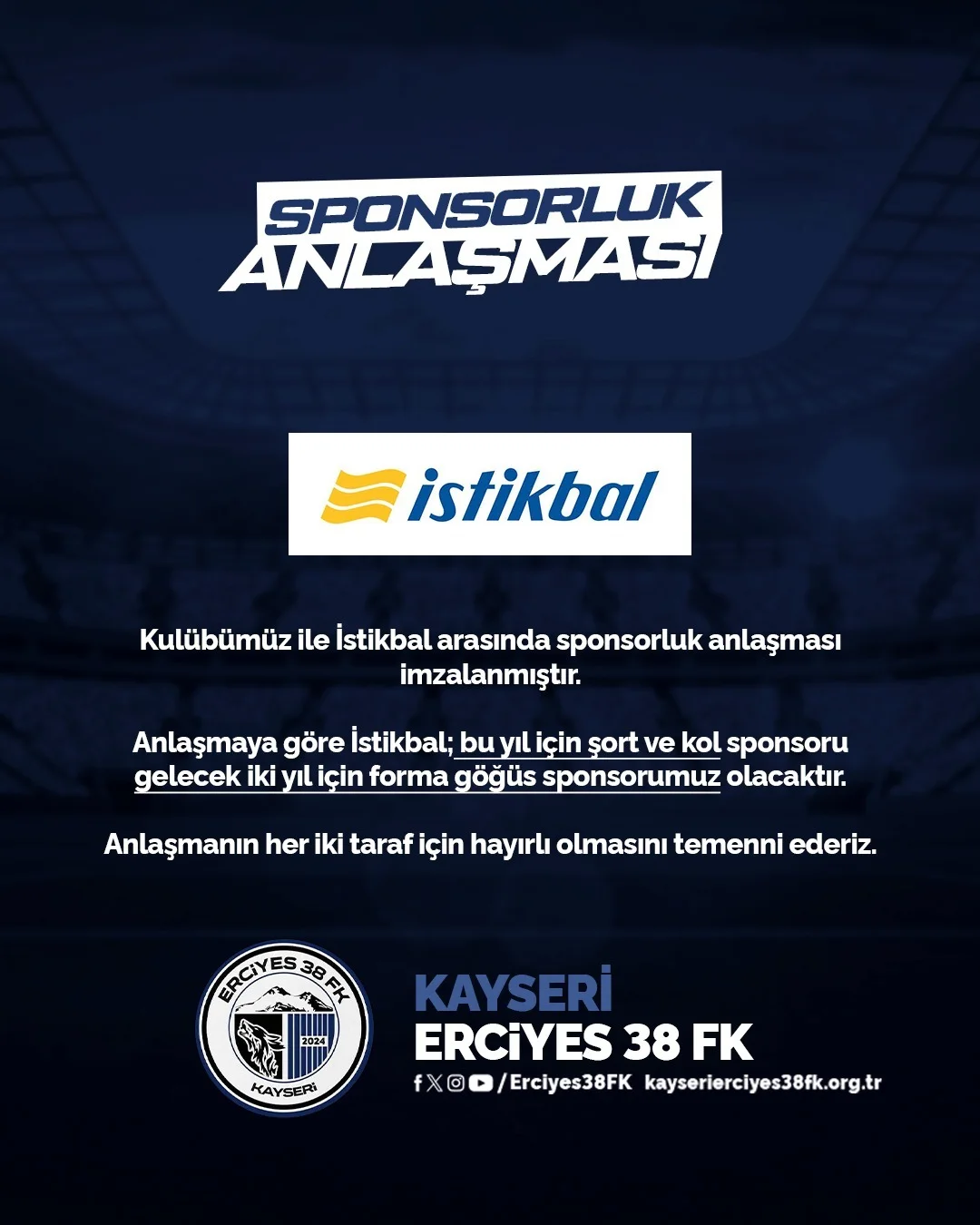 Erciyes 38 FK ile İstikbal güçlerini birleştirdi