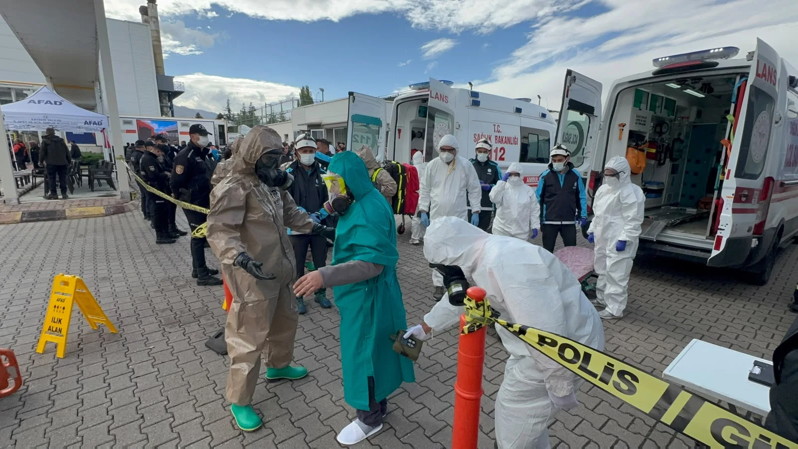 Kayseri’de 253 personelle kimyasal kaza tatbikatı
