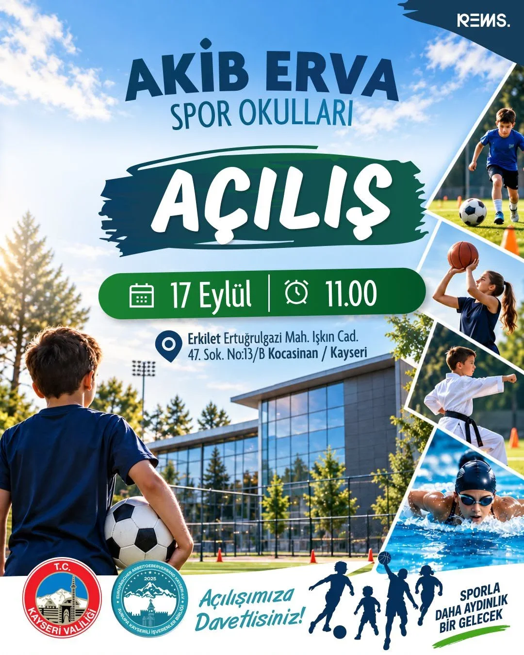 AKİB Erva Spor Kulübü, 17 Eylül’de gençlerle buluşuyor