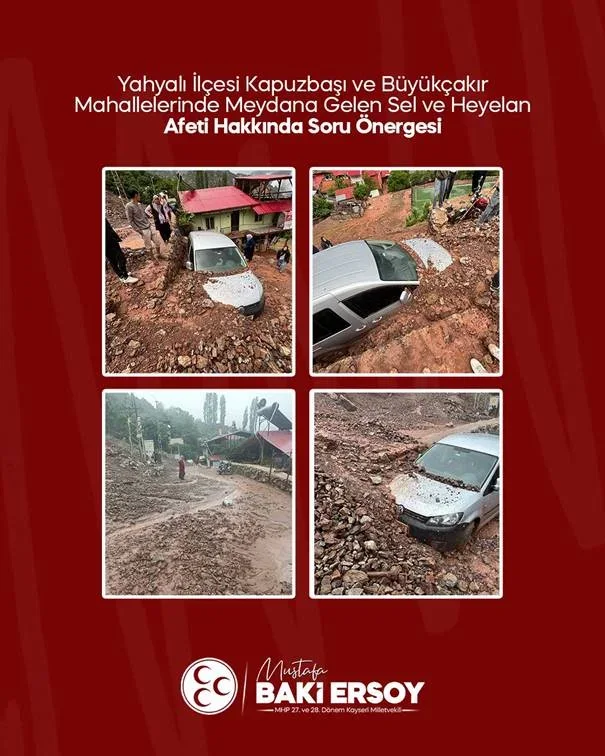 MHP’li Ersoy, Yahyalı’daki sel ve heyelan mağduriyetini Meclis’e taşıdı