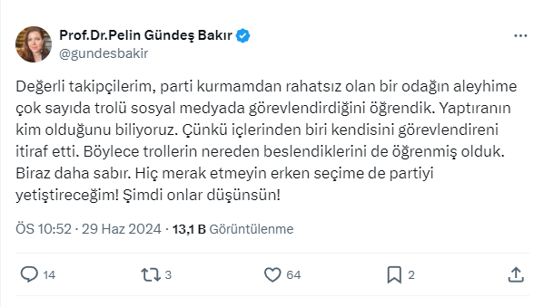 Kayseri Eski Milletvekili Prof. Dr. Pelin Gündeş Bakır'dan Şok İddia: "Troller Üzerime Salındı!"